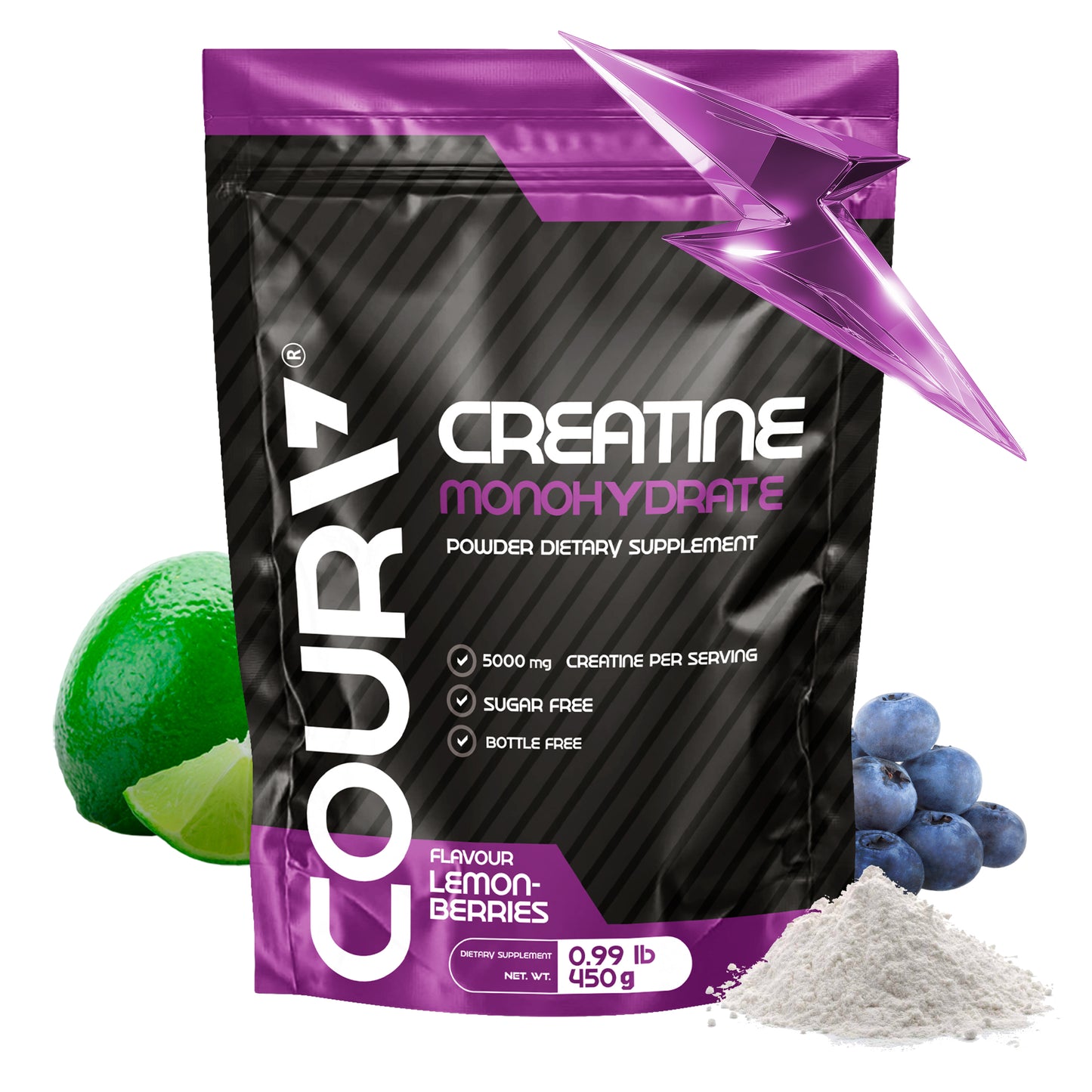 Creatine Monohydrate Lemon-Berries Flavor 450g