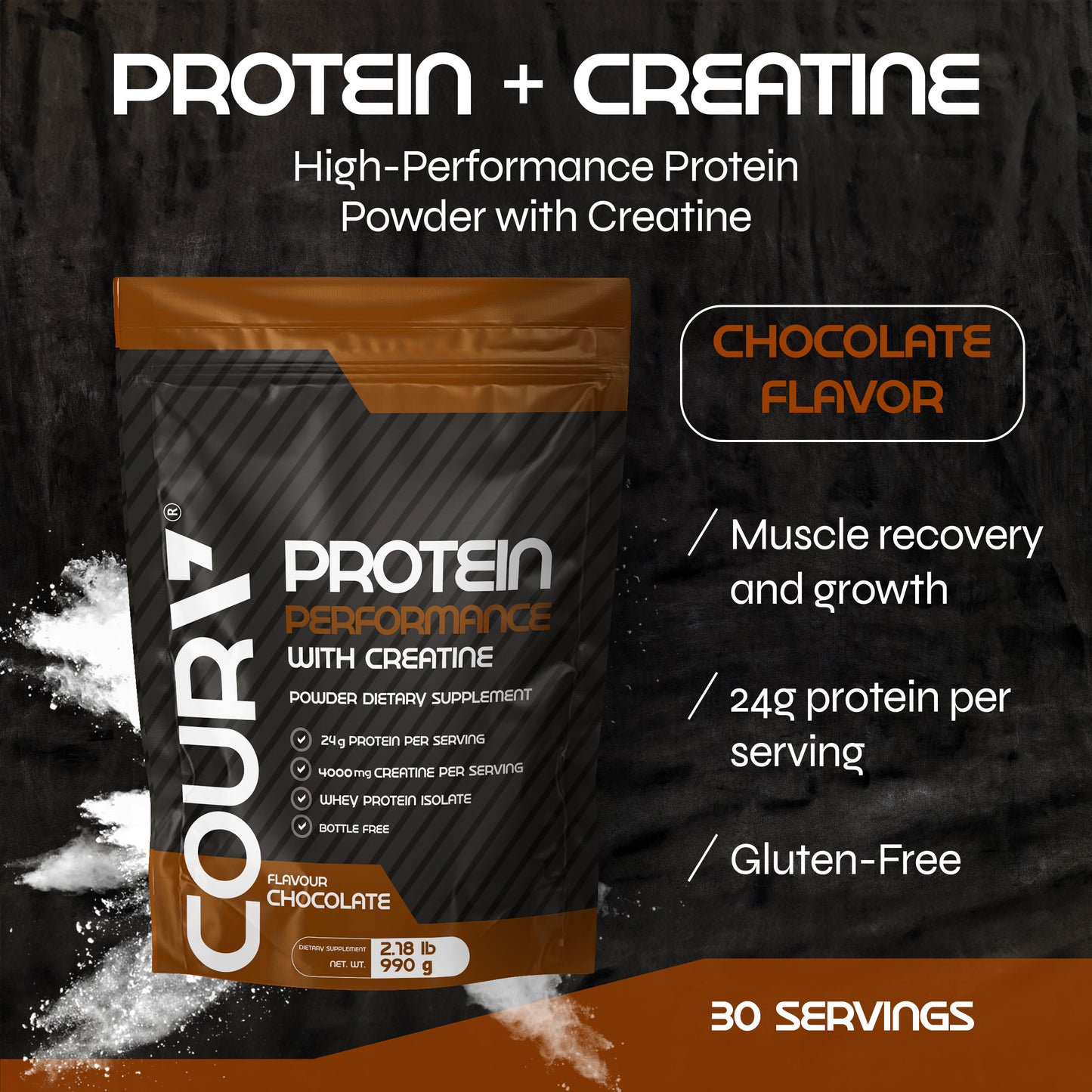 Performance Protein with Creatine 990g – Chocolate Flavor