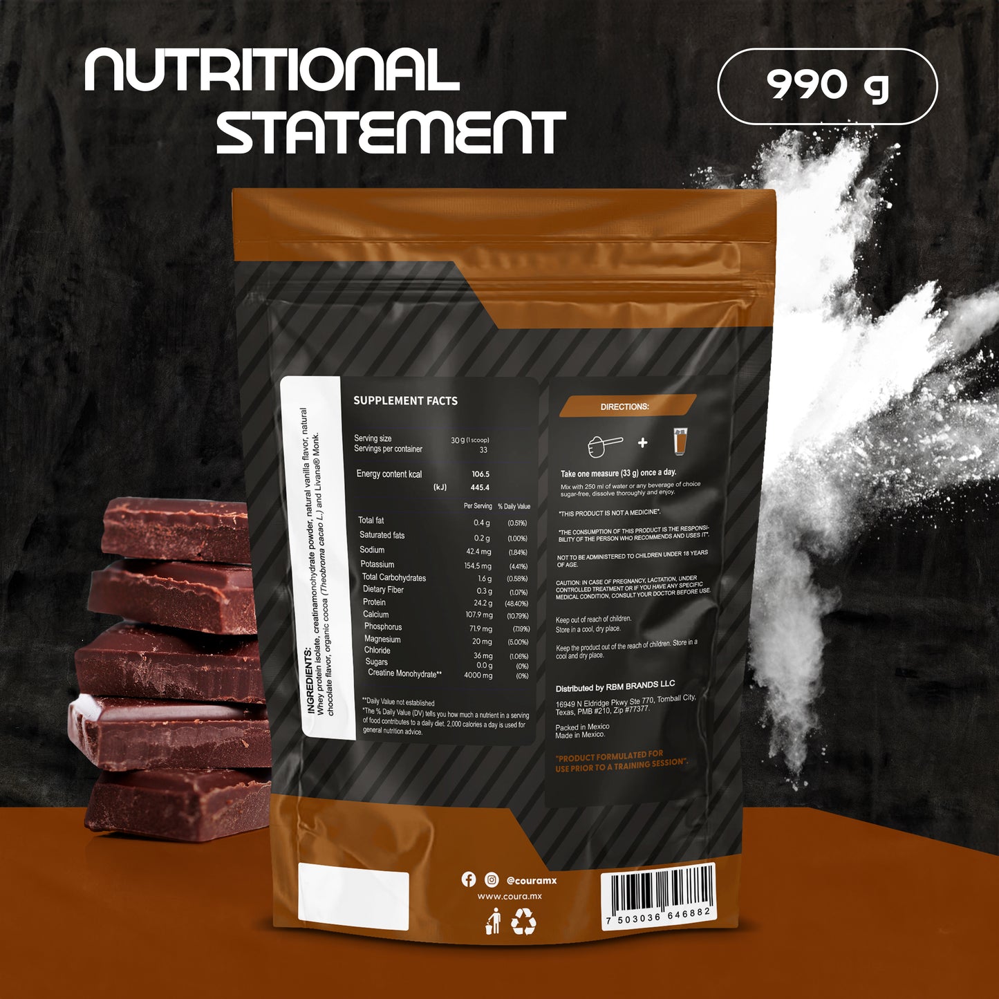 Performance Protein with Creatine 990g – Chocolate Flavor