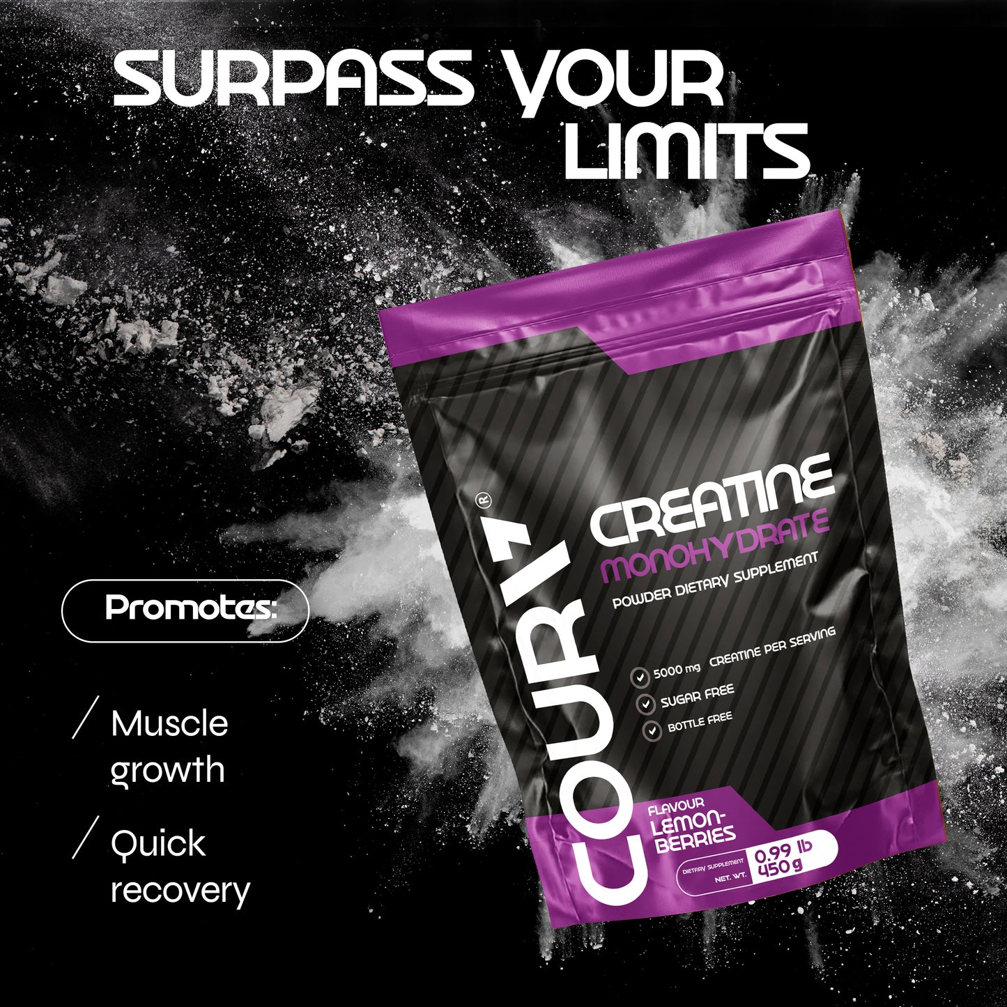 Creatine Monohydrate Lemon-Berries Flavor 450g