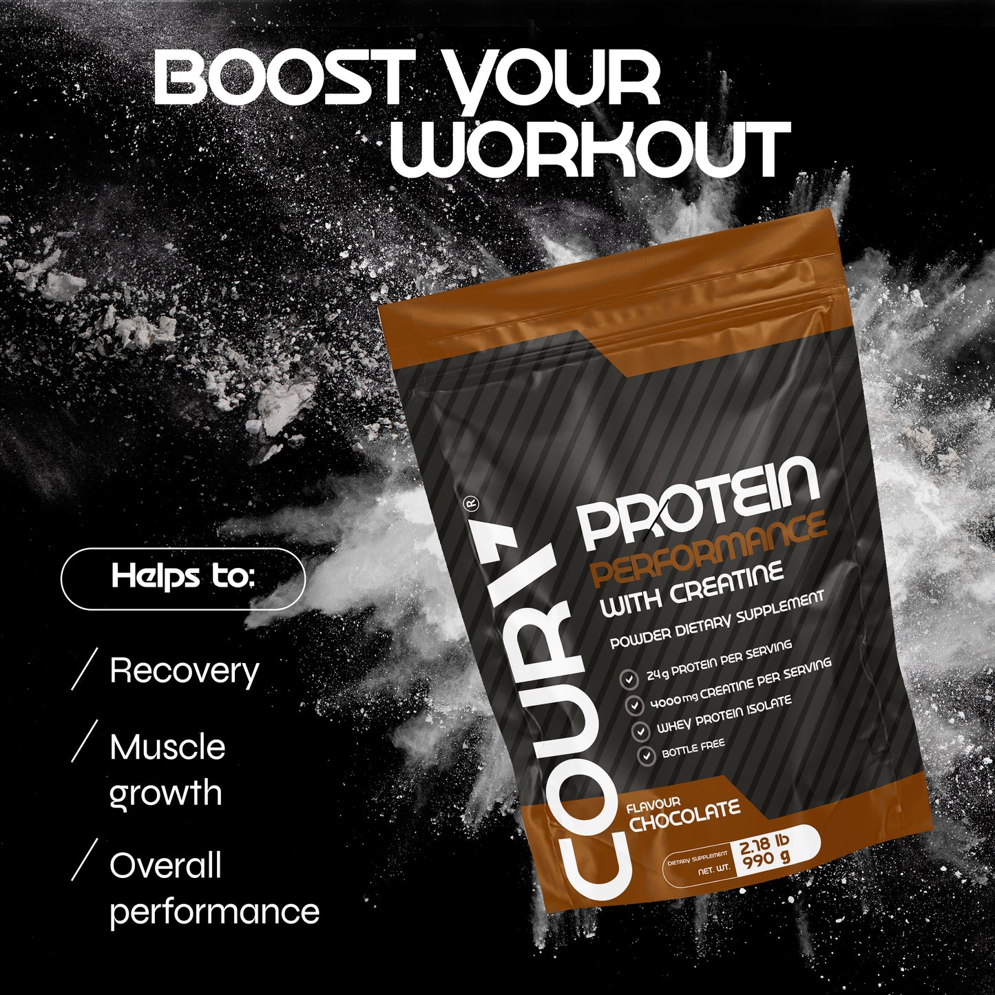 Performance Protein with Creatine 990g – Chocolate Flavor