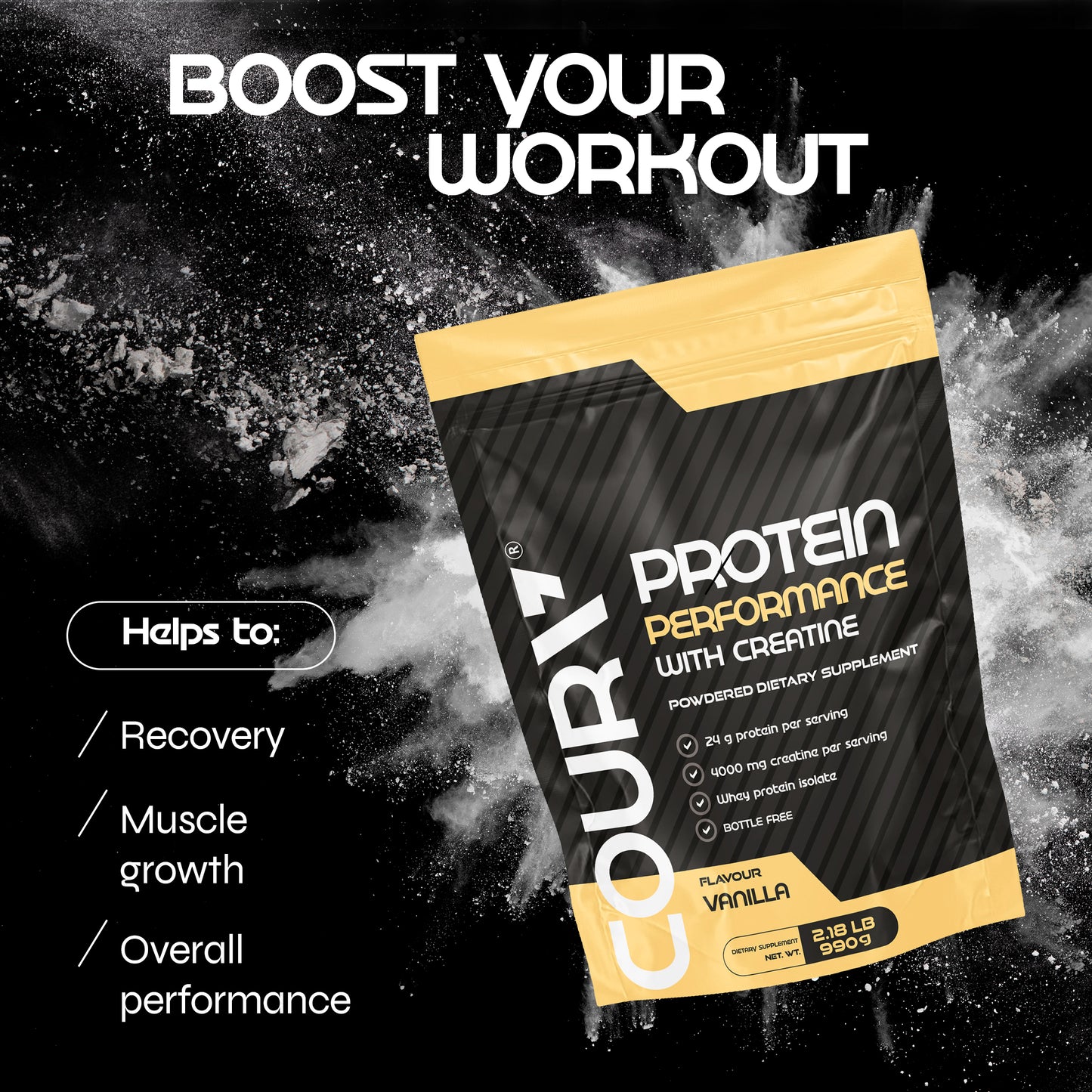 Performance Protein with Creatine 990g - Vanilla Flavor